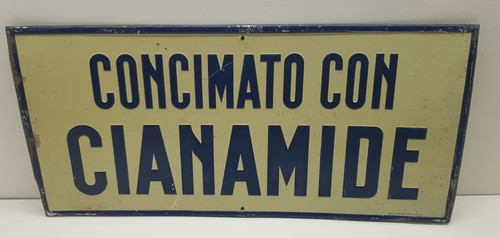 Insegna latta concimato con - concimato,