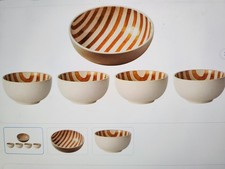 Set servizio in gres multiuso insalata 5 pezzi Asoke Stripe nuovo con scatola