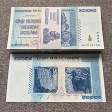 Banconota Zimbabwe 100 trilioni di dollari moneta non circolata biglietto da collezione