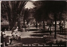 BORGIO VEREZZI  B/N  VIAGGIATA  1958 GIARDINI ANIMATA P PIANO