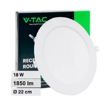 PANNELLO LED  FARO FARETTO DA INCASSO CON DRIVER  18W  ROTONDO SLIM V-TAC