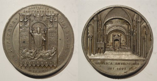 Medaglia basilica ambrosiana - basilica,