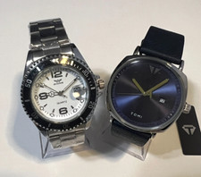 lotto 2 orologi uomo quarzo eleganti moderni datario casual cinturino regalo