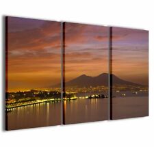 Quadro Moderno 100 x 60 cm Stampa su Tela Canvas 3 pz Vesuvio 016