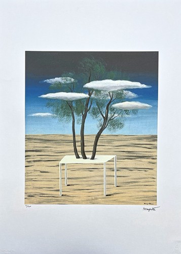 René magritte tavolo - -, arbres