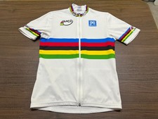 Maglia ciclismo UCI Campione del Mondo SMS Santini bianca manica corta full zip - XL