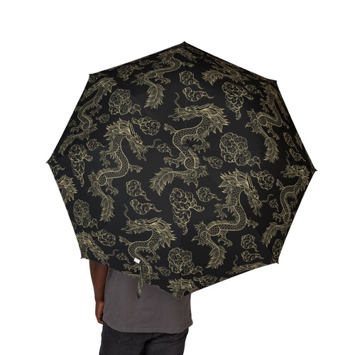 Gold dragon pattern - gold,