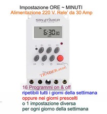 Timer programmabile giornaliero settimanale 220 V    temporizzatore 16 programmi