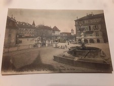 Cartolina Originale 1907 Svizzera - Fribourg - Le Tilleul et l'Hotel de Ville