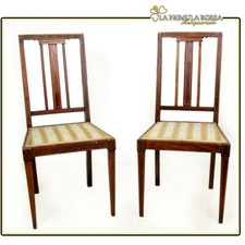 DUE SEDIE ANTICHE IN LEGNO DI MOGANO COPPIA SEDIA ANTICA INGLESE EDOARDIANA