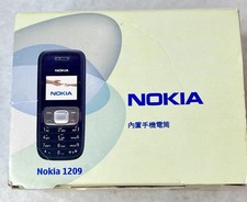 Vintage Nokia 1209 - telefono cellulare blu navy cavo alimentazione europeo non testato con scatola