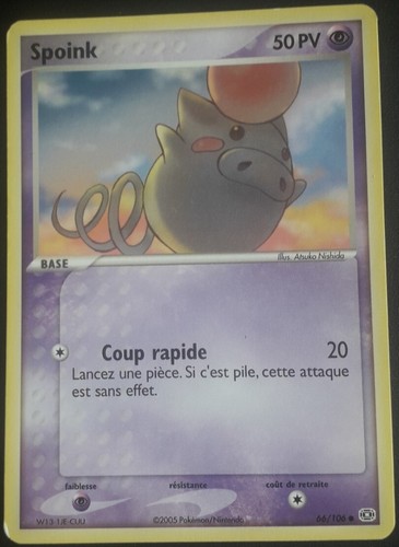 Carte pokémon spoink - carte, 66/106