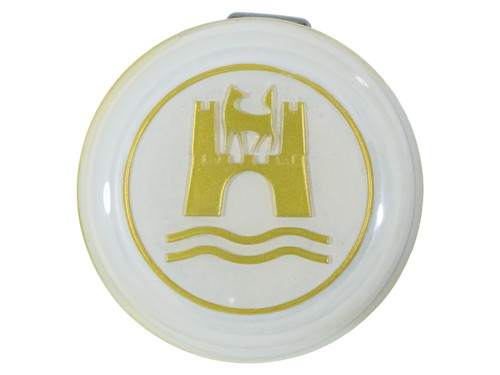 Pulsante clacson bianco/oro