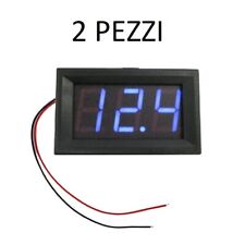 2 PEZZI Voltmetro digitale mini 4,5-30V led blu pannello moto auto camper
