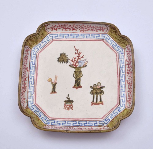 Piatto quadrato cloisonne