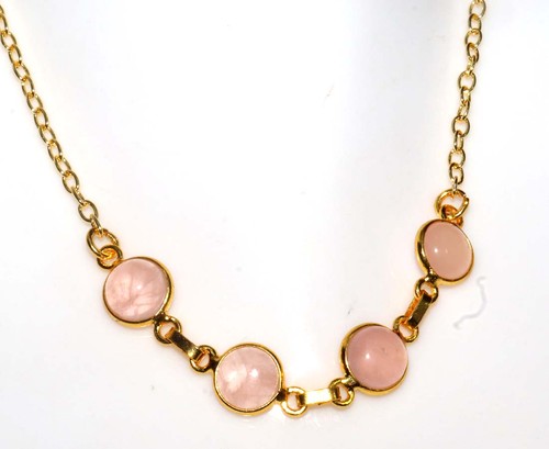 Collana quarzo rosa tonda - collana,