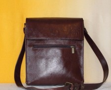 Borsello borsa tracollo uomo vera pelle artigianale marrone cuoio handmade italy