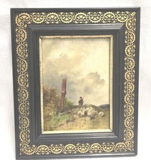 Dipinto olio pastore con