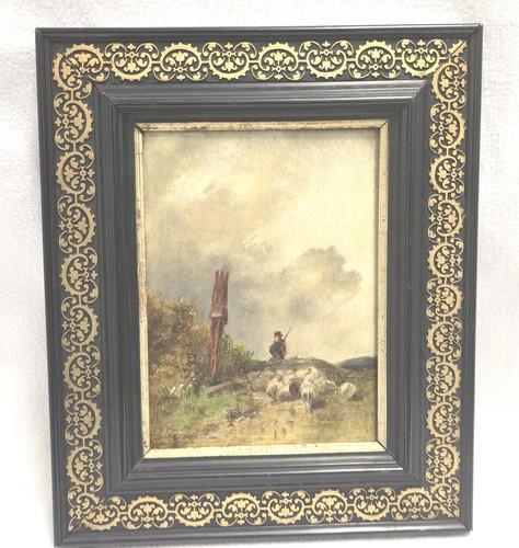 Dipinto olio pastore con