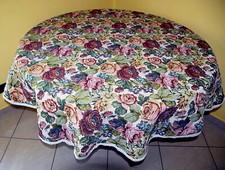 Tovaglia Gobelin con Lavorazione Jacquard • Diametro 165 cm • Vintage