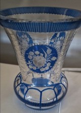 Bohemian Crystal Vase Cobalt