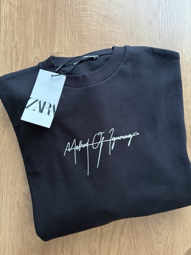 Zara men script crewneck - script,