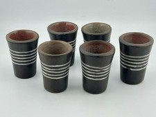 6 bicchieri vintage anni 70 San Bartolo Coyotepec Oaxaca Barro Negro Mezcal Tequila Shot