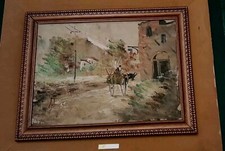 Mino Argento, olio su tavola, paesaggio rurale, 1960 ca.