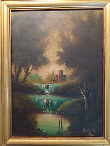 Dipinto paesaggio olio su - ,