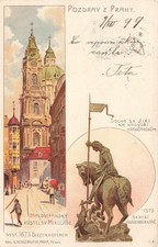 Cartolina Praga Praha chiesa