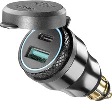 ACCDIN2USBTYPEC - Adattatore per Moto in Alluminio Da DIN 12 V a USB E Type C