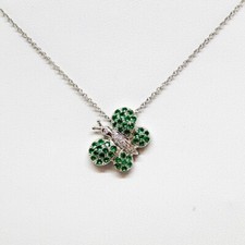 18k White Gold Diamond Emerald