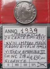 (£)      20 Centesimi 1939 XVIII Impero (magnetica) - REGNO D'ITALIA - V. E. III