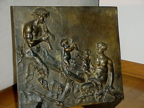 Placca antica bronzo - placca, in