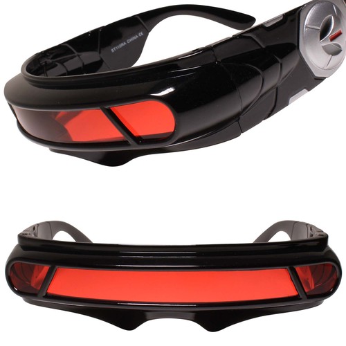 Costume nero con - lenti, rosse