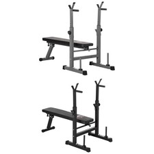 HOMCOM Panca per Sollevamento Pesi Pieghevole con 8 Altezze Regolabili