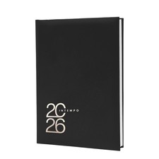 InTempo Agenda Giornaliera 2026 17X24 Nero Elegante Verticale Rigida