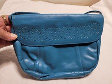 Borsa pelle blu design - borsa,