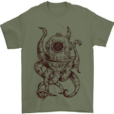 Steampunk Octopus Kraken Cthulhu T-Shirt 100% IN Cotone