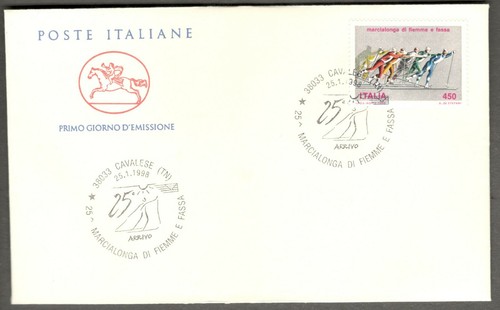 1998 italia busta con annullo - 1998,
