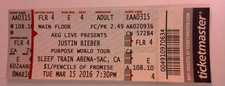 Biglietto Justin Bieber Stub