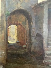 Antica Olio su Tela XIX 