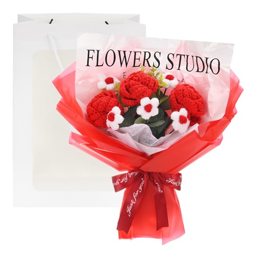 Mazzo fiori uncinetto rose 5 - fiori, 3