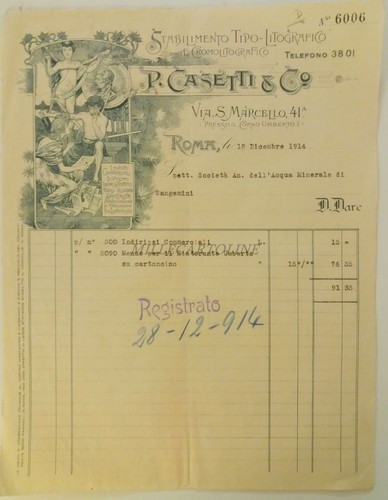 Roma tipo litografia casetti - roma,