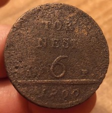 Moneta 6 Tornesi 1800, Regno Di Napoli Ferdinando IV, Rara, Rif. 8378