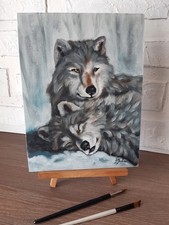 Pittura originale lupo animale