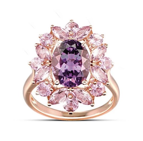 Anello oro rosa con - con, pietre