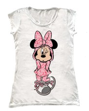 T-shirt donna funny cotone moda fashion topolina minnie glamour