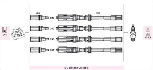 Kit cavi candela audi vw - cavi,