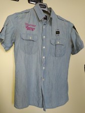 Camicia uomo BLAUER USA maniche corte lino azzurro estiva